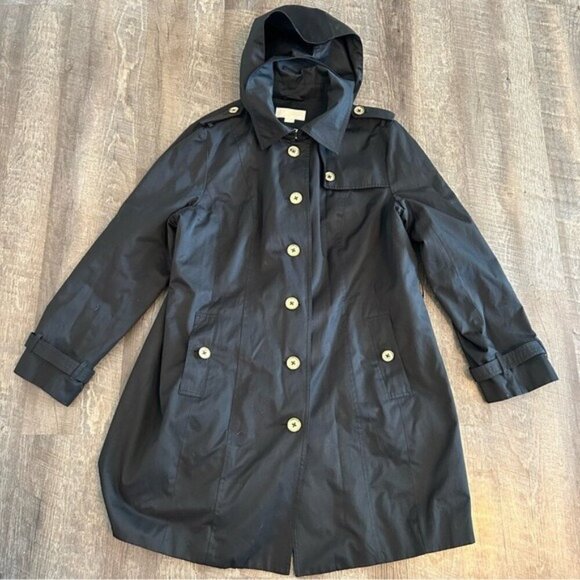 MICHAEL Michael Kors Black Hooded Coat - Picture 1 of 6